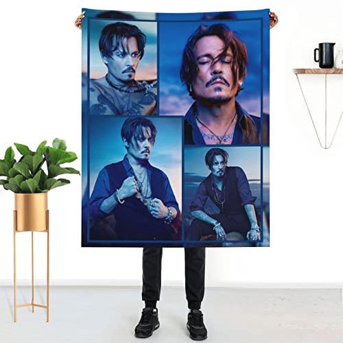 YAVITH Johnny Depp Blanket Throws,Johnny Depp Posters,Johnny Depp Merchandise Gifts for Women 50x40 in