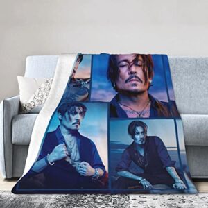 YAVITH Johnny Depp Blanket Throws,Johnny Depp Posters,Johnny Depp Merchandise Gifts for Women 50x40 in