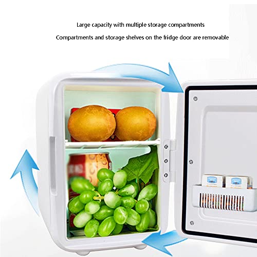 GICIVED Skincare Mini Fridge for Bedroom - Car, Office Desk & Dorm Room - Portable 4L/6 Can Electric Plug In Cooler & Warmer for Food, Drinks, Beauty and Makeup