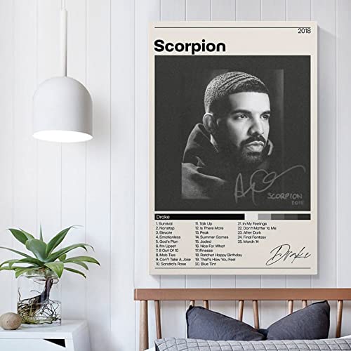 Drake Poster Scorpion Album Music Canvas Art Poster And Wall Art Modern Family Bedroom Office Dorm Decor Gift 12x18inch(30x45cm)