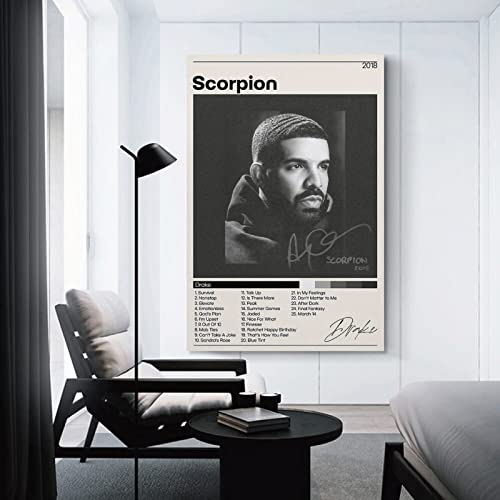 Drake Poster Scorpion Album Music Canvas Art Poster And Wall Art Modern Family Bedroom Office Dorm Decor Gift 12x18inch(30x45cm)