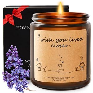 impouo candles gifts for women, gifts for her/him – birthday gifts for women, long distance relationship gifts – i wish you lived closer, lavender scented candles