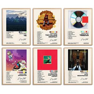 kanye west poster fine line poster harry’s house music album poster cover signed limited poster canvas wall art room aesthetics decor set of 6 unframe 8×10 inch (kanye west poster)
