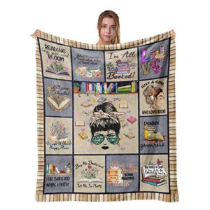 qubygo book lovers gifts for women – book lovers blanket, reading gifts for girls, book club gifts, gifts for book lovers, bookworm gifts, librarian gifts, reading gifts ideas blanket 60″x50″