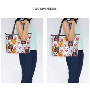 KFBE Women Tote Bags Cute Cat Top Handle Satchel Handbags Shoulder Bag for Shopping L H080509