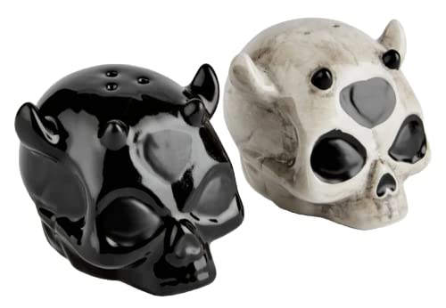 Killstar Ashmedai Salt & Pepper Shakers Skull Devil Horns Goth Spooky