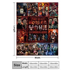 Horror Blanket Ultra Soft Flannel Halloween Throw Blanket Warm Lightweight Blanket for Couch Sofa Kids Adult 50"x40"