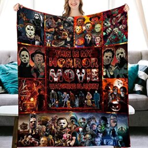 Horror Blanket Ultra Soft Flannel Halloween Throw Blanket Warm Lightweight Blanket for Couch Sofa Kids Adult 50"x40"