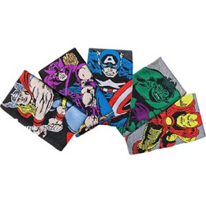 ALAHEIJQ Marvel Funny Crew Socks 5 Pack, Cartoon Crazy Superhero Character Socks for Men,US Size 9-11