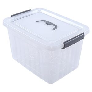innouse 12 qt storage container with lid, 1 pack latching box, clear bin with handle