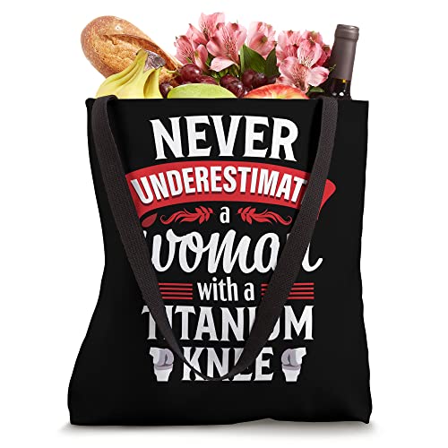 Knee Replacement Funny Woman Surgery Recovery Tote Bag