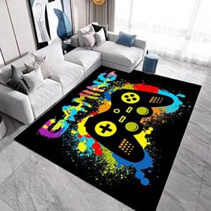 carpet boys gaming gamer rug gamepad living room mat gamer bedroom controller rug boys non-slip doormat (multicolor,120x160cm47x63in)