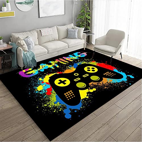 Carpet Boys Gaming Gamer Rug Gamepad Living Room Mat Gamer Bedroom Controller Rug Boys Non-Slip Doormat (Multicolor,120x160cm47x63in)