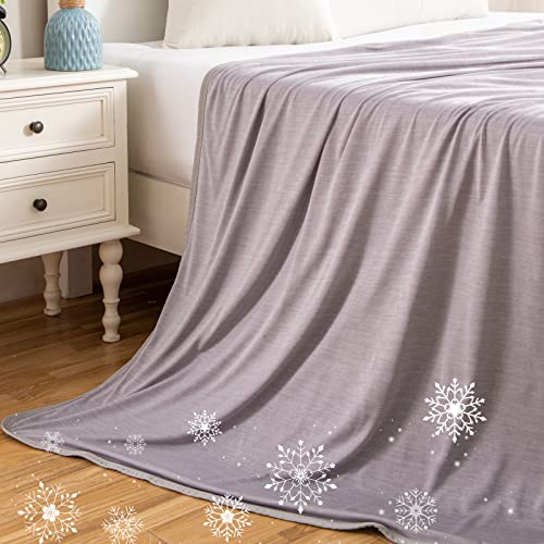 NEWCOSPLAY Cooling Blanket for Hot Sleepers Lightweight Breathable Summer Blanket Double Sided Cold Effect Transfer Heat to Keep Cool for Night Sweat (Gray, Twin(60"x80"))