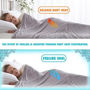 NEWCOSPLAY Cooling Blanket for Hot Sleepers Lightweight Breathable Summer Blanket Double Sided Cold Effect Transfer Heat to Keep Cool for Night Sweat (Gray, Twin(60"x80"))