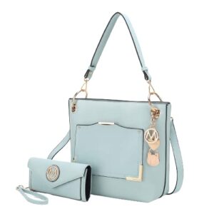 mkf crossbody tote bag for women, & wristlet wallet purse set – pu leather top-handle satchel shoulder handbag grace