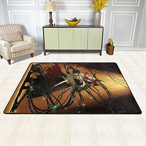 The Ancient Magus' Bride Carpet Manga Non-Slip Area Rug 3D Printed Home Decor Floor Doormats for Office Bedroom Living Room Bedroom 72"X48"