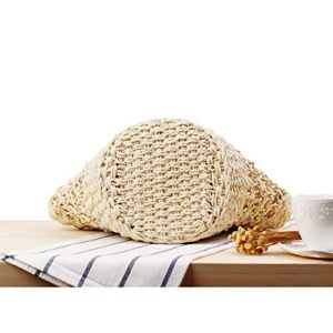 Straw Beach Bag Summer Woven Tote Bag Rattan Handbag Hobo Bohemian Vacation Bags Waterproof Sandproof (Brown)