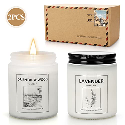 Candles | Candles for Home Scented | 2 Pack 7.1oz Natural Soy Wax Aromatherapy Candles | Over 120 Hours of Burn Time | Christmas Scented Candles Gifts Sets for Women | Apple Cinnamon Candles