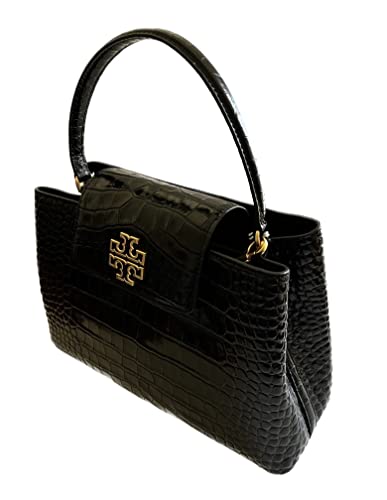 Tory Burch Britten Embossed Small Satchel/Crossbody Bag 141043 Black 001