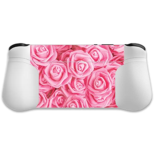 MightySkins Glossy Glitter Skin Compatible with Logitech G Cloud Gaming Handheld - Super Pink Roses | Protective, Durable High-Gloss Glitter Finish | Easy to Apply | Made in The USA