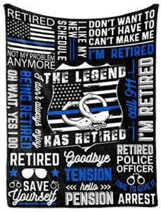 innobeta police officer retirement gifts, funny throw blanket for retired police officers men, law enforcement, correctional officer, cops 65″ x 50″