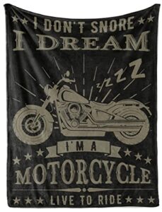 innobeta motorcycle gifts for men, throw blanket for motorbike lover biker rider, father’s day, christmas, birthday – i don’t snore i dream i’m a motorcycle