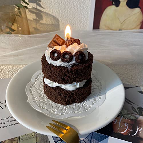 Mini Chocolate Cake Shaped Decorative Scented Candles Home Decoration Birthday Gift Valentine's Gift Candle Lovers