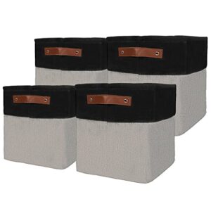 creekview home emporium basket cube storage bins – 4pk 10.5in square collapsible fabric storage cubes organizer bins