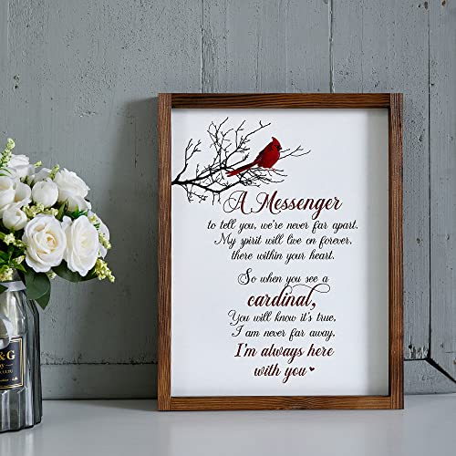 WOODEXPE Sympathy Gift Wood Memorial Plaque Memorial Gift for Loss of Loved One - A Messenger 14 X 11 Inches