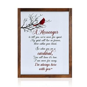 WOODEXPE Sympathy Gift Wood Memorial Plaque Memorial Gift for Loss of Loved One - A Messenger 14 X 11 Inches