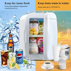 NXONE Mini Fridge,4 Liter/6 Can AC/DC Small Refrigerator,Portable Thermometric Cooler and Warmer Freezer Skincare fridge for Foods,Beverage,Medications, Home,Bedroom,Dorm,Office and Car