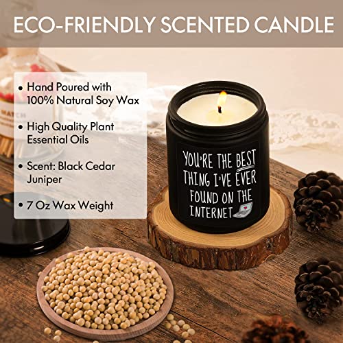 Gifts for Men, Funny Anniversary Romantic Gift for Him Boyfriend Husband, Valentine's Day Gifts, Christmas Gifts, Birthday Gifts for Men Him BFF Friend, Best Online Dating Present, Scented Candle