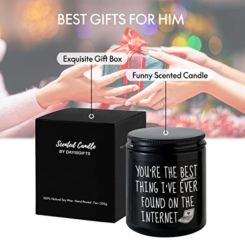 Gifts for Men, Funny Anniversary Romantic Gift for Him Boyfriend Husband, Valentine's Day Gifts, Christmas Gifts, Birthday Gifts for Men Him BFF Friend, Best Online Dating Present, Scented Candle