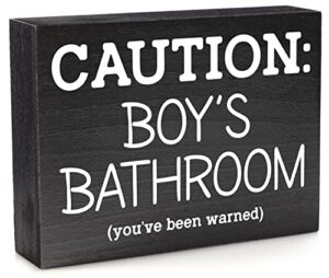 kids bathroom sign for boys bathroom decor – caution kids bathroom sign for boy bathroom decor for boys