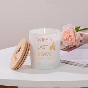 Funny Lavender Vanilla Soy Wax Candles - Candle Gift for Women (Wife's Last Nerve)