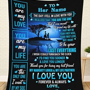 Personalized Blanket for Wife - Fiancee - Girlfriend Blanket, The Day I Fell in Love with You Blanket On Valentine's Day, Birthday, Christmas