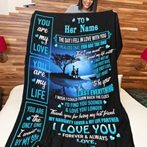 Personalized Blanket for Wife - Fiancee - Girlfriend Blanket, The Day I Fell in Love with You Blanket On Valentine's Day, Birthday, Christmas