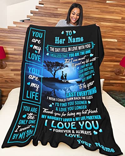 Personalized Blanket for Wife - Fiancee - Girlfriend Blanket, The Day I Fell in Love with You Blanket On Valentine's Day, Birthday, Christmas