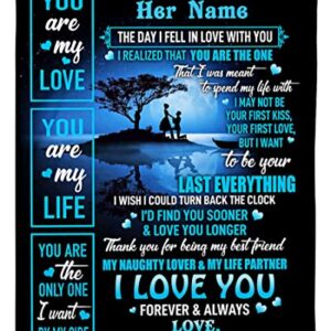 Personalized Blanket for Wife - Fiancee - Girlfriend Blanket, The Day I Fell in Love with You Blanket On Valentine's Day, Birthday, Christmas