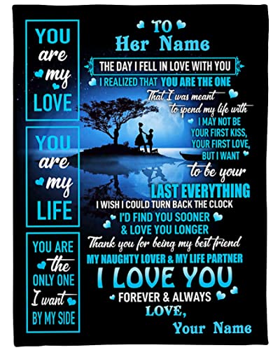 Personalized Blanket for Wife - Fiancee - Girlfriend Blanket, The Day I Fell in Love with You Blanket On Valentine's Day, Birthday, Christmas