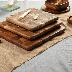 GINHA Chopping Board Set Large Square Cutting Board, End-Grain Cuts, All-Wood Cutting Board, Breadboard Sushi Plate, Non-Stick and Durable Kitchen Tools (Size : Small)