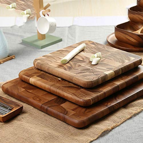 GINHA Chopping Board Set Large Square Cutting Board, End-Grain Cuts, All-Wood Cutting Board, Breadboard Sushi Plate, Non-Stick and Durable Kitchen Tools (Size : Small)