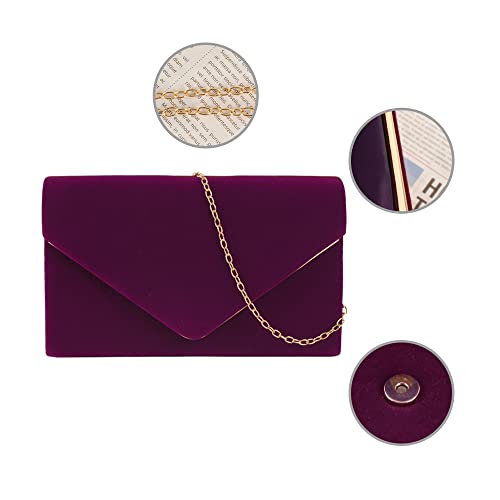 Goclothod Evening Bags Velvet Clutch Purse Women Flap Envelope Handbag