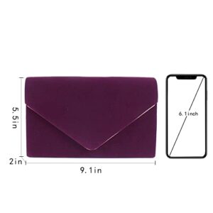 Goclothod Evening Bags Velvet Clutch Purse Women Flap Envelope Handbag