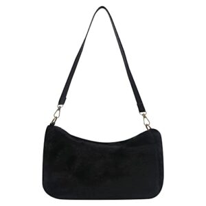 women girls fluffy shoulder bag y2k tote handbag crossbody clutch purse satchel travel bag