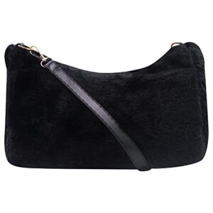 Women Girls Fluffy Shoulder Bag Y2K Tote Handbag Crossbody Clutch Purse Satchel Travel Bag