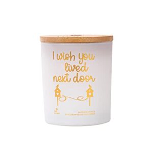 inspirational lavender vanilla soy wax candle – candle gift for women (i wish you lived next door)