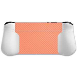 MightySkins Carbon Fiber Skin Compatible with Logitech G Cloud Gaming Handheld - Solid Peach | Protective, Durable Textured Carbon Fiber Finish | Easy to Apply | Made in The USA