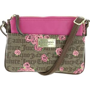 juicy couture womens pull out pouch floral print crossbody handbag brown small